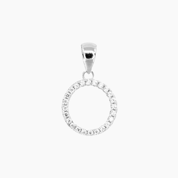 Crystal Collection Pendants Pendant Sterling Silver CZ Small Circle Pendant