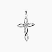 Crystal Collection Pendants Pendant Swarovski Crystal Braided Cross Pendant in Sterling Silver