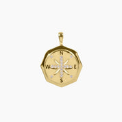 Crystal Collection Pendants Pendant True North Compass Pendant with CZ Accents (Gold)