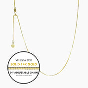 Roma Italian Adjustables Necklaces Gold 24"Solid 14K Gold Italian Venezia Box Adjustable Chain